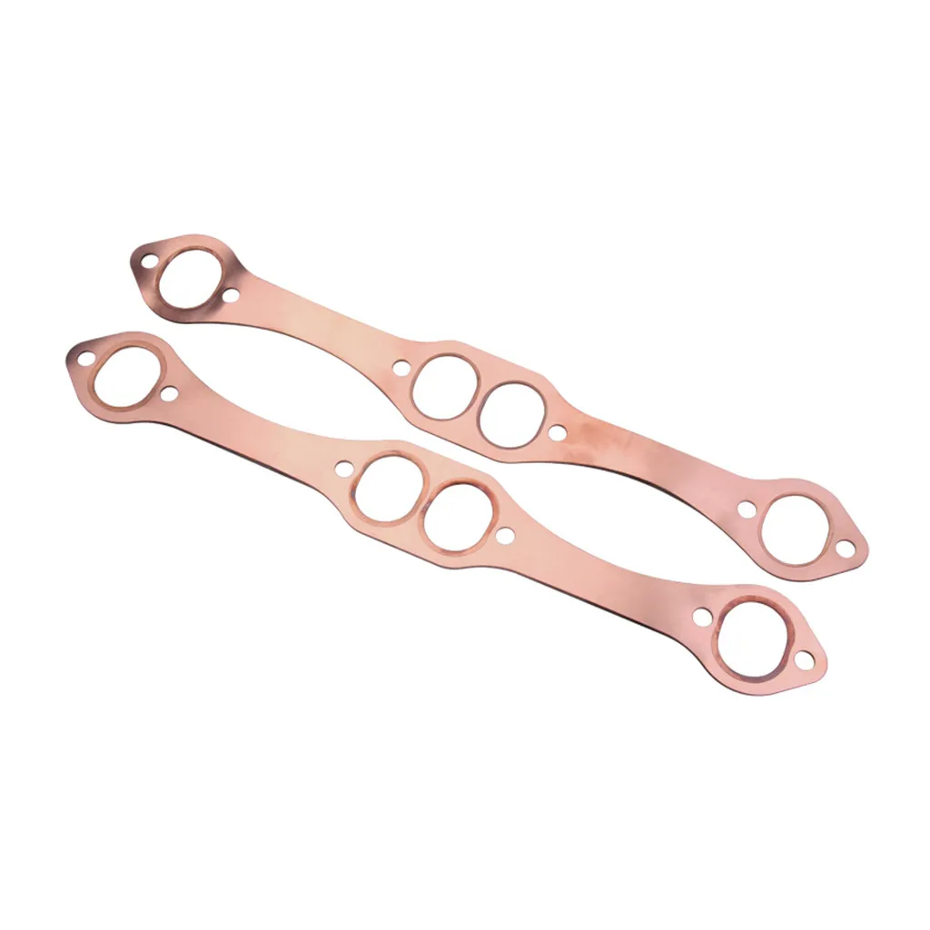 Two sets For SBC Oval Port Copper Header Gaskets Set Fits SBC 283 302 400