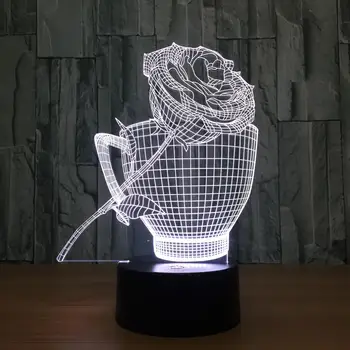 

3D 7 Colors Indoor Lighting Acrylic 3D LED Light Table Lamp Cute Modern Desk Light Bright Adorable Decoration Night Light