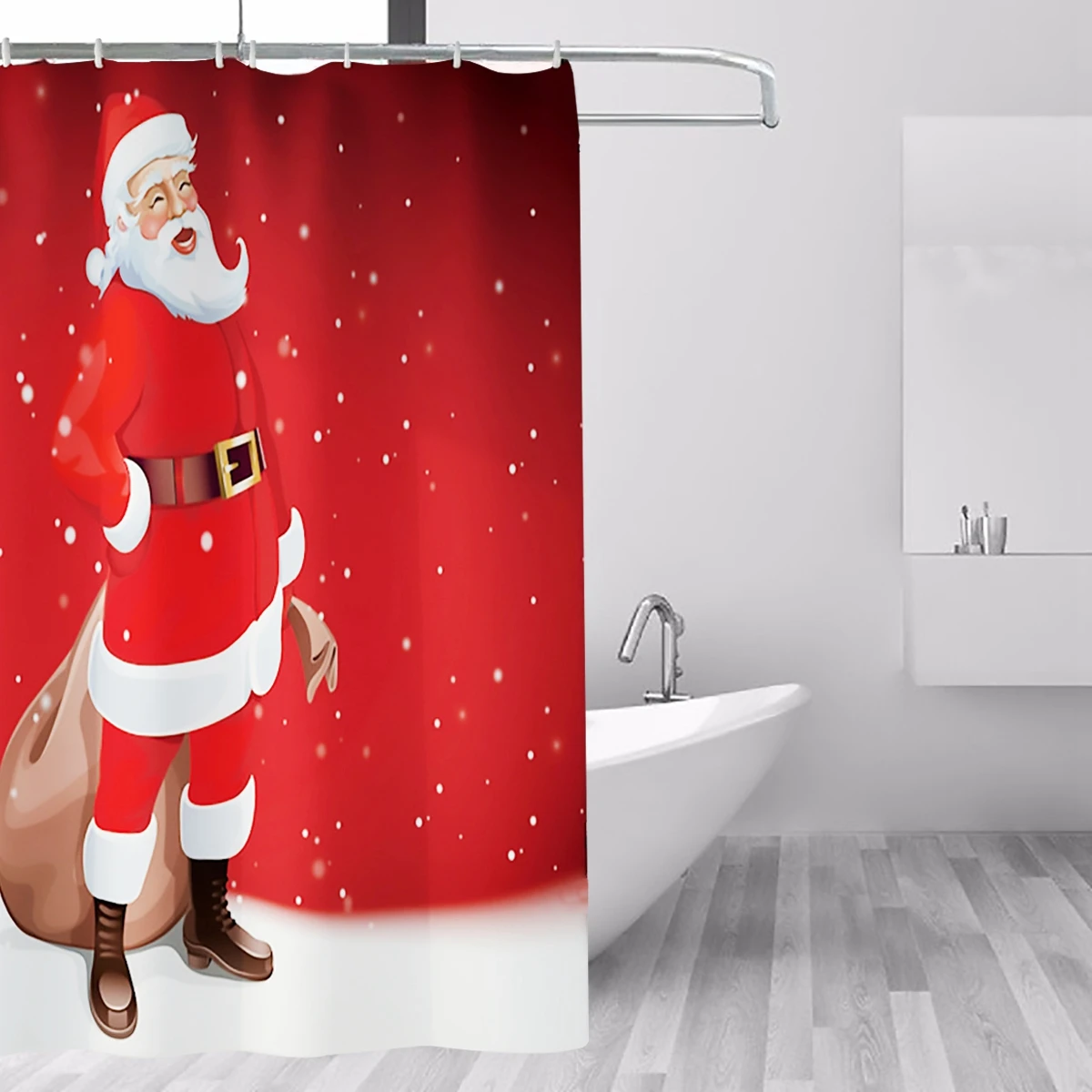 Christmas Curtains for Bathroom Santa Claus Toilet Set Christmas Curtains for Living Room Cartoon Bedroom Curtains Kids Favors