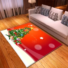 Большой моющийся прямоугольник без запаха яркий Европейский Американский стиль мягкая фланелевая тонкая пена ковер коврики рождественские украшения для дома