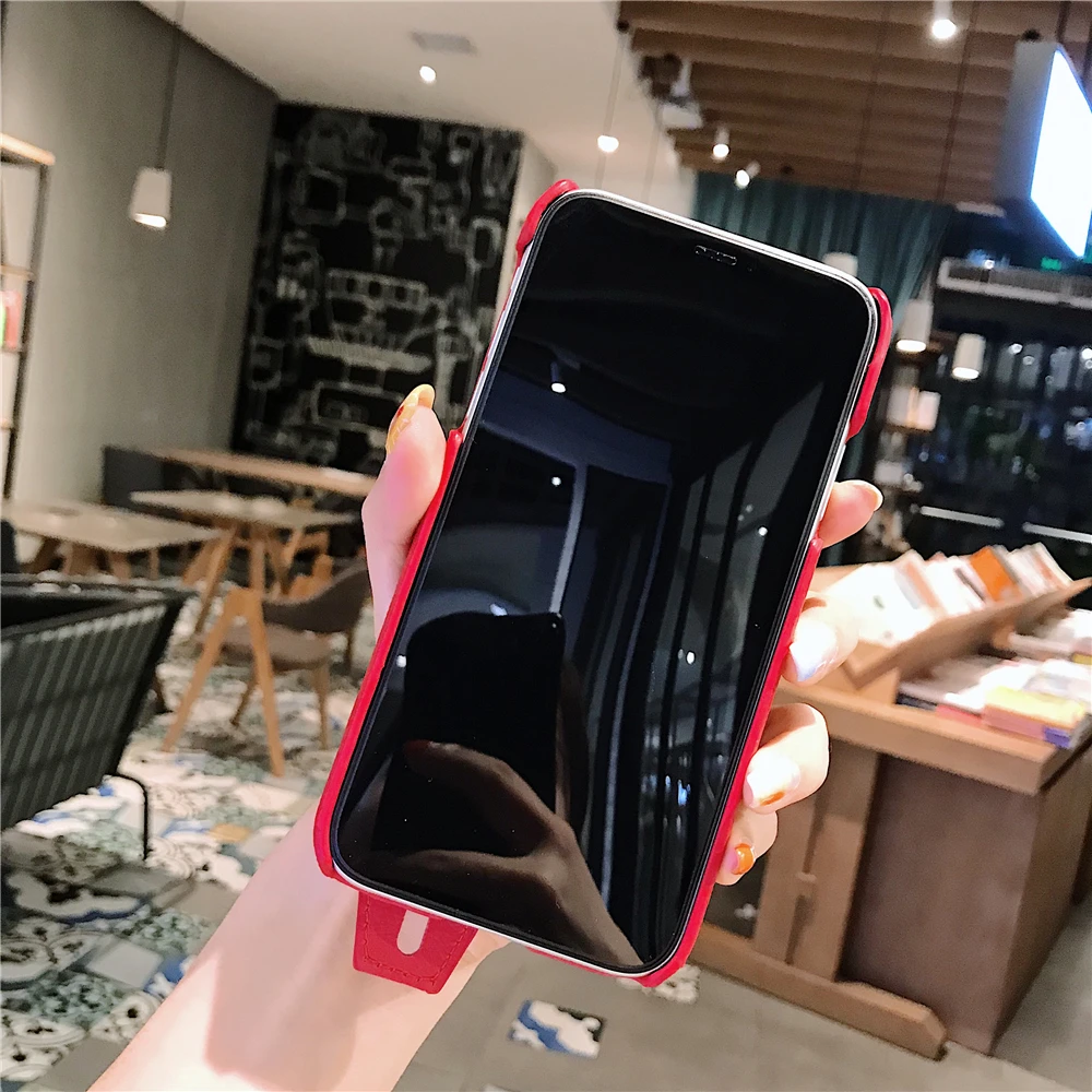 Для iPhone 11 чехол из искусственной кожи с отделениями для карт, ремешок на запястье, подставка, держатель для iPhone 11 Pro Max XR Xs Max 6 6S 7 8 Plus Etui Coques