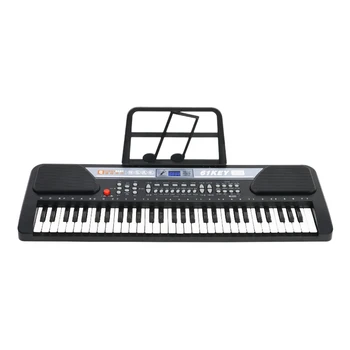 

61 Keys Practice Electronic Keyboard Musical Instruments Microphone Musical Toy With USB Cable For Children Christmas Gift-Black