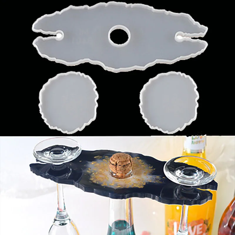 

Силиконовая форма для винной полки «сделай сам», нестандартные формы для подставки под красное вино, для уф смолы, домашний декор, форма для художественной смолы