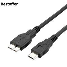 1 м USB C 3,1 type C к USB-B 3,0 Micro B Мужской адаптер конвертер для телефона компьютера внешний жесткий диск кабель