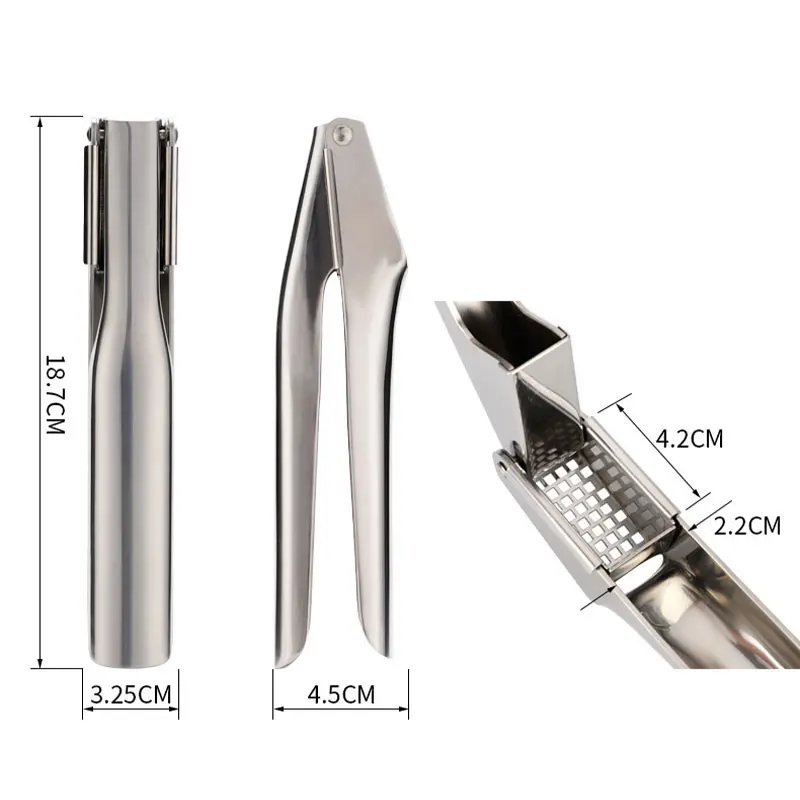 Details about   Stainless Steel Home Kitchen Mincer Tool Garlic Press Crusher Squeezer Masher QK