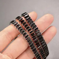 Black Iced Out Crystal Tennis Bracelets For Men Women Rectangle Zirconia Adjustable Chain on Hand Hip Hop Hippie Jewelry DZH051 - Image 3