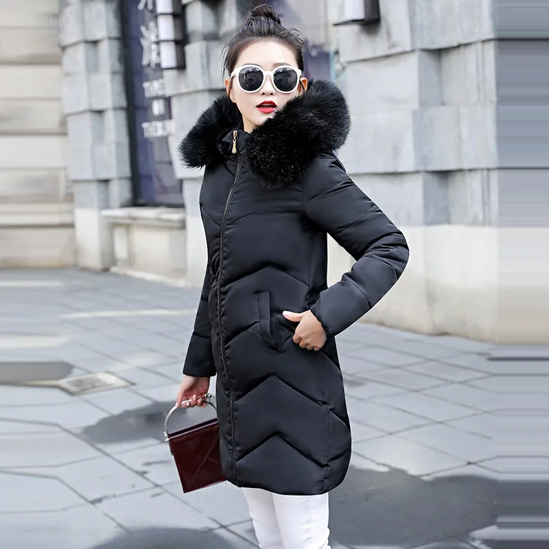 Wnter куртка для женщин зимняя женская длинная куртка с меховым воротником зимнее пальто для женщин плюс размер S-5XL парка женский теплый пуховик