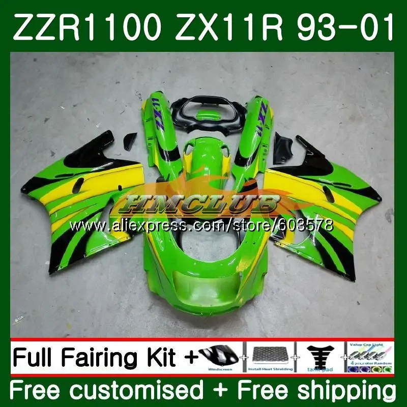 ZX11 для KAWASAKI NINJA ZX-11R 1993 1998 1999 2000 2001 29CL. 16 цвета: зеленый, черный ZX 11R 1100 ZZR1100 ZX11R 93 98 99 00 01 обтекатель - Цвет: No. 1
