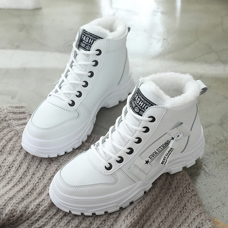 Botas de nieve blancas para mujer, zapatos impermeables antideslizantes  cálidos, botines de mujer, zapatillas de deporte informales de plataforma  para invierno|Botas de nieve| - AliExpress