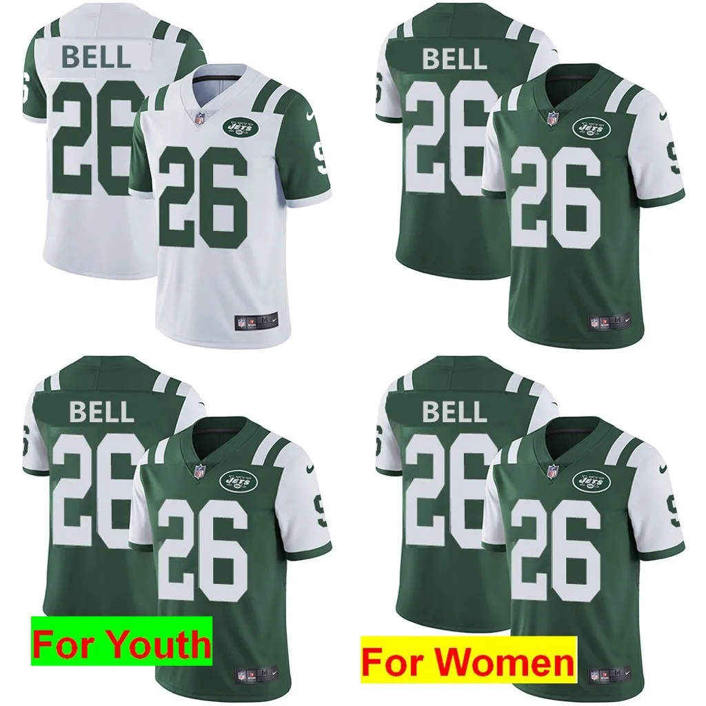 Нью-Йорк Высокое качество Джетс Le'Veon Bell Мужчины Женщины Молодежный Джерси