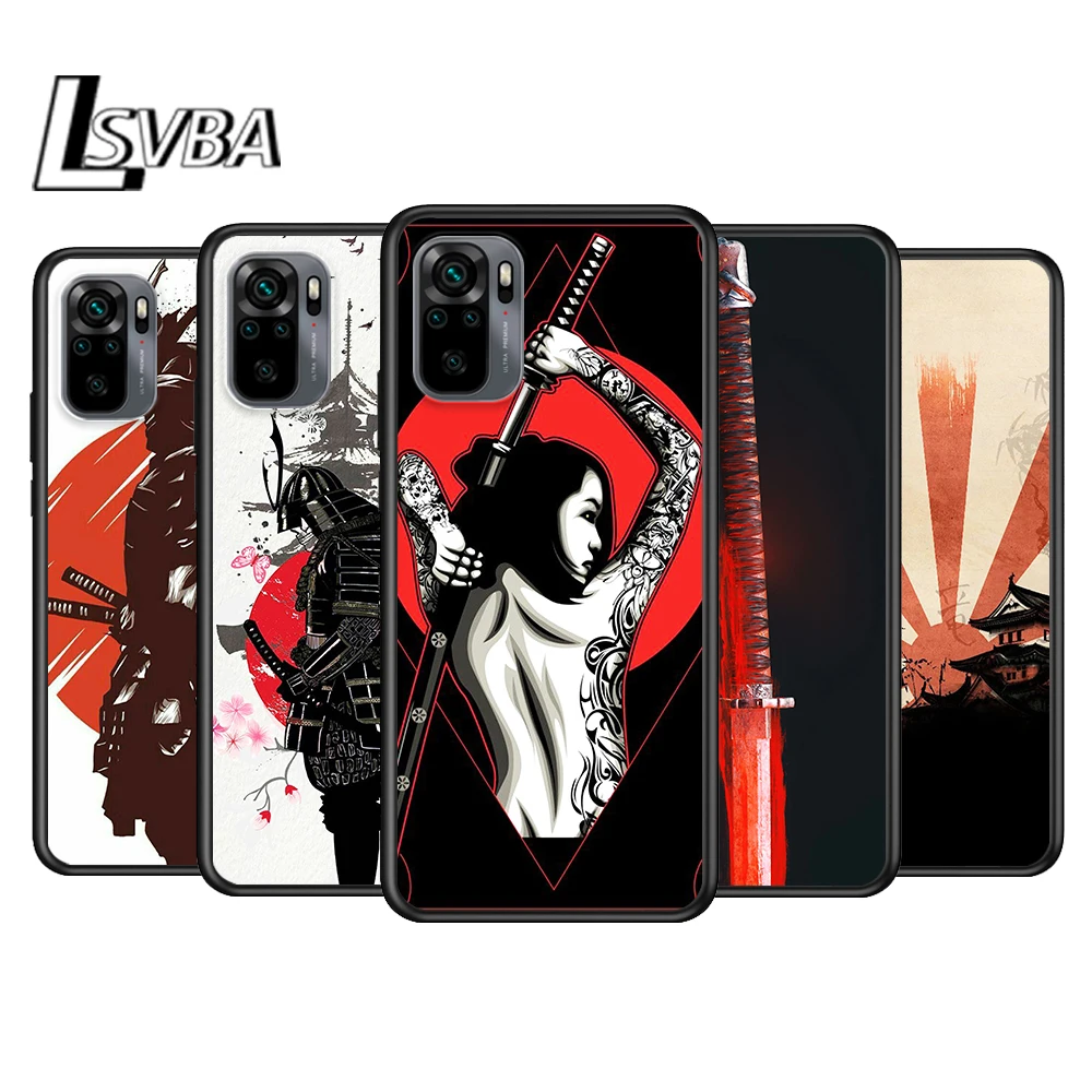 Japanese Samurai for Xiaomi Redmi Note 10 10S 9 9T 9S 9Pro Max 8T 8Pro 8 7 6 5 Pro 5A 4X 4 Soft Black Phone Case | Мобильные