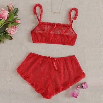 

Lace Underwear Pajamas Sexy Lingerie G-string Underwear New Fashion Sexy Wrap Top + Shorts Sleepwear пижама женская комплект