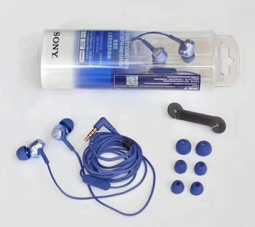 Original SONY MDR-EX250AP In-Ear Headphones 3.5mm Wired Earbuds Music Earphone Smart Phone Headset Hands-free with Mic