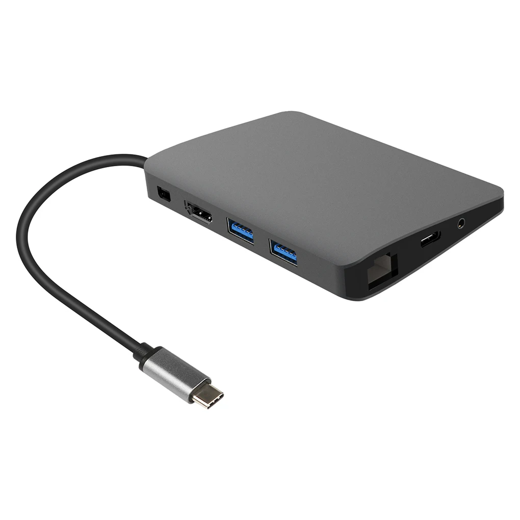 Type c Hub USB3 0 HD Network RJ45 Port 3 5mm Headphone Interface Laptop Type c Adapter Splitter Card Reader