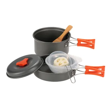 

1-2 People Outdoor Portable Non-stick Pan Camping Set Pot Aluminum Camping Pot Wild Donkey Walking Camping Hiking Picnic Cooker
