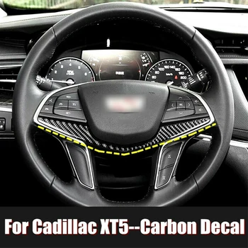

Hot Sales Carbon Fiber Car Steering Wheel Decorative Trim Cover Stickers For Cadillac XT5 16-17