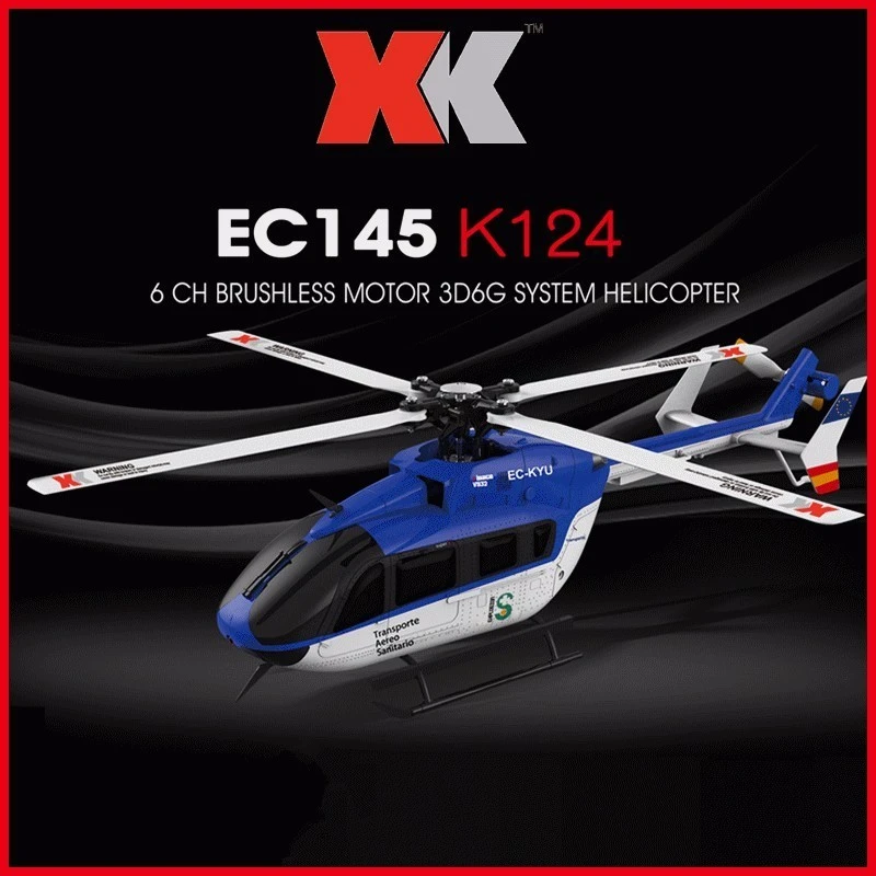 XK K124 RC Drone BNF 6CH Brushless Motor 3D Helicopter System Compatible Toys