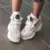 2021 Коренастый Тренеры Бренд Роскошная Обувь Женские Кроссовки Натуральная кожа Платформа Теннис Дамы Мода Досуг Женщины Папа Обувь