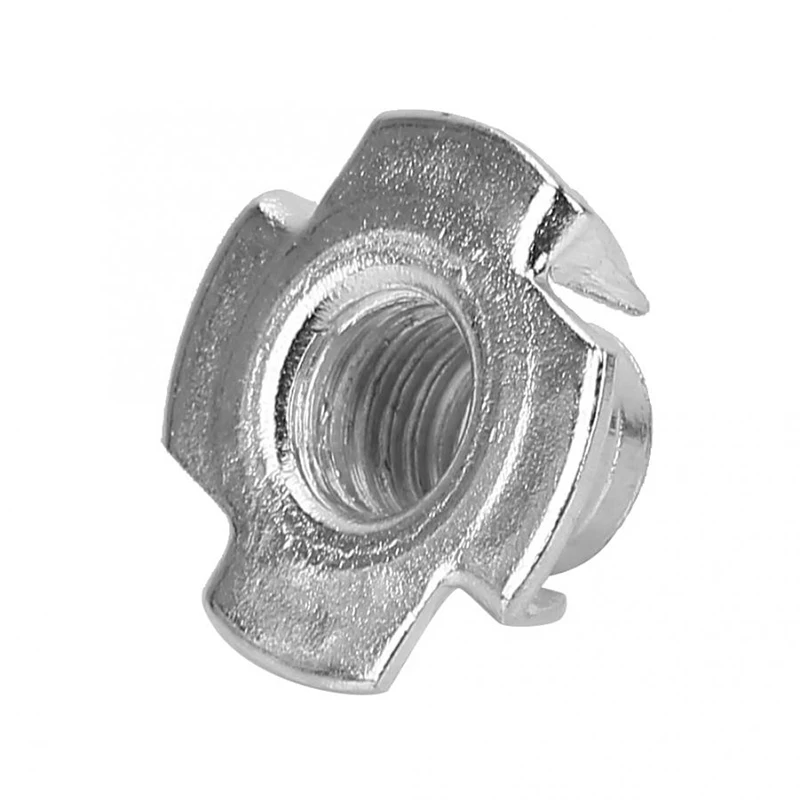 

2020 New High Quality 120pcs Four Pronged T Nuts Zinc Plated M3 M4 M5 M6 M8 Furniture Shop Fittings