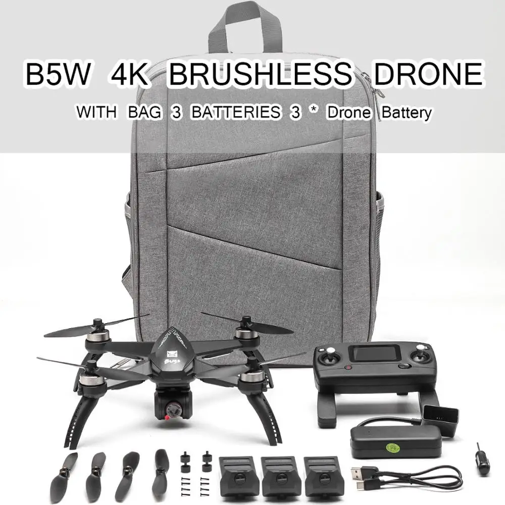 MJX Bugs 5W B5W RC Drone with Camera 4K 5G Wifi GPS Brushless 1KM RC Distance Flight Gesture Photo Video Portable RC Quadcopter