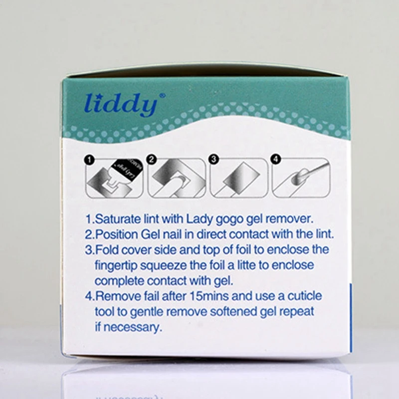 Liddy Nail Art Unloading Tin Paper Cotton Sheet Nail Oil Glue Unloading Tin Paper Nail Polish Gel Removable Foil Cotton 50Pcs