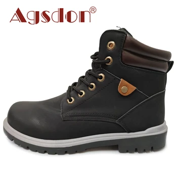 

Rubber Anti-Slippery Sole Shoes Hunting Boots Size 41-46 Gray Waterproof Leather Lace-up Men Winter Boots 2020 Fast Delivery