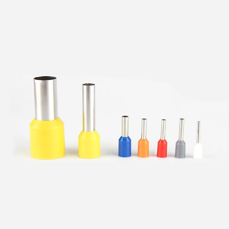 Terminal Connector 100pcs Insulated Ferrules Terminal Block Cord End Wire Connector E0508 E1008 E1508 E2508 E4009 E6012 Electrical Crimp Terminator