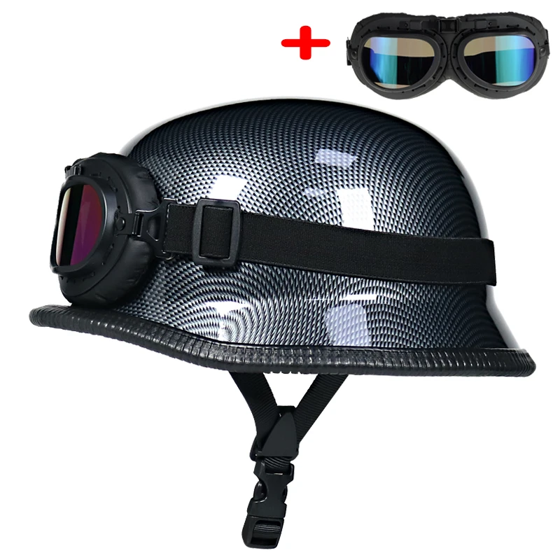 ABS Материал moto rcycle шлем casco moto Ретро Второй мировой войны немецкий военный шлем с очками capacete - Цвет: B1