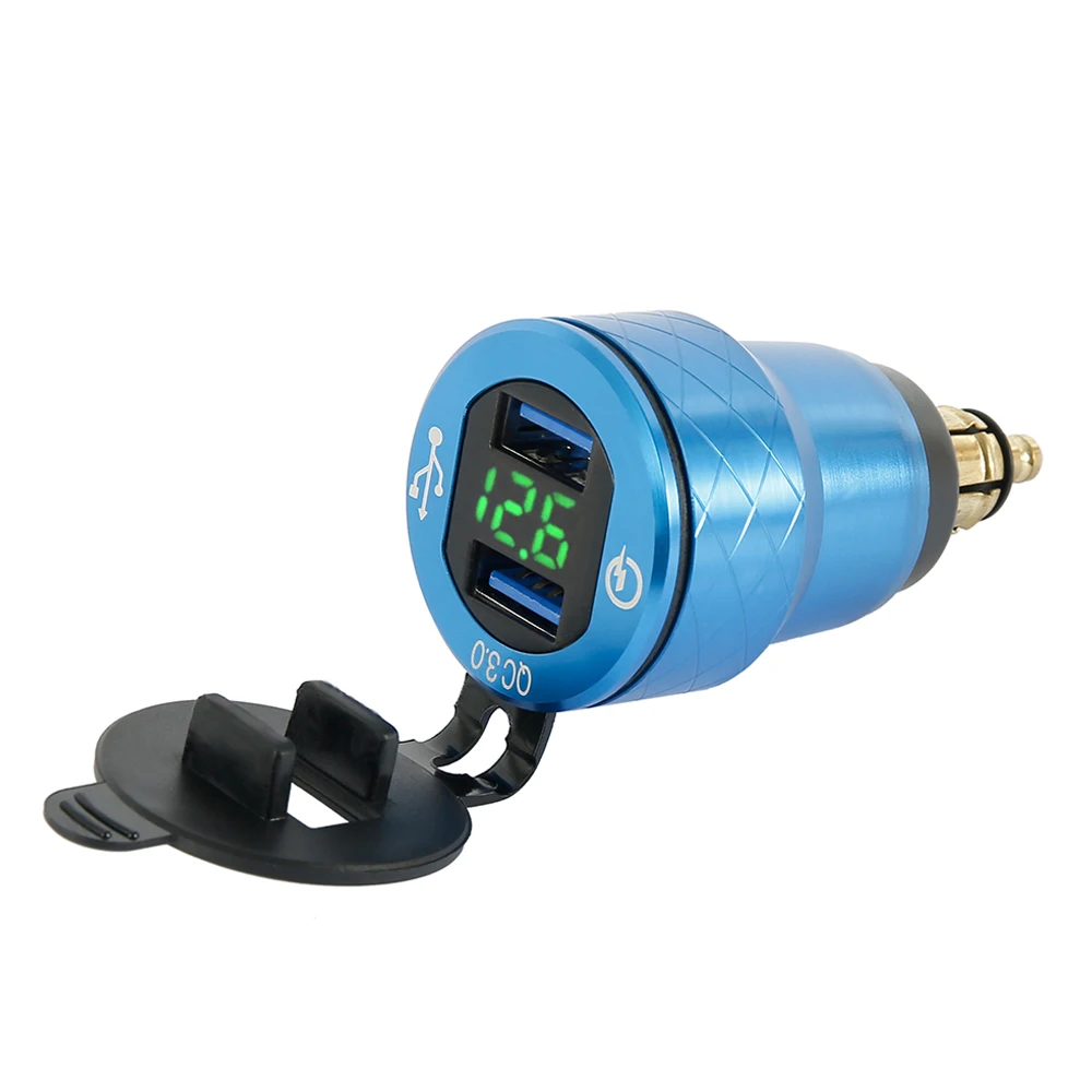 4.2A мотоциклетная Быстрая зарядка 3,0 двойной USB Автомобильное зарядное устройство розетка цифровой дисплей Вольтметр для телефона USB зарядное устройство Быстрая зарядка