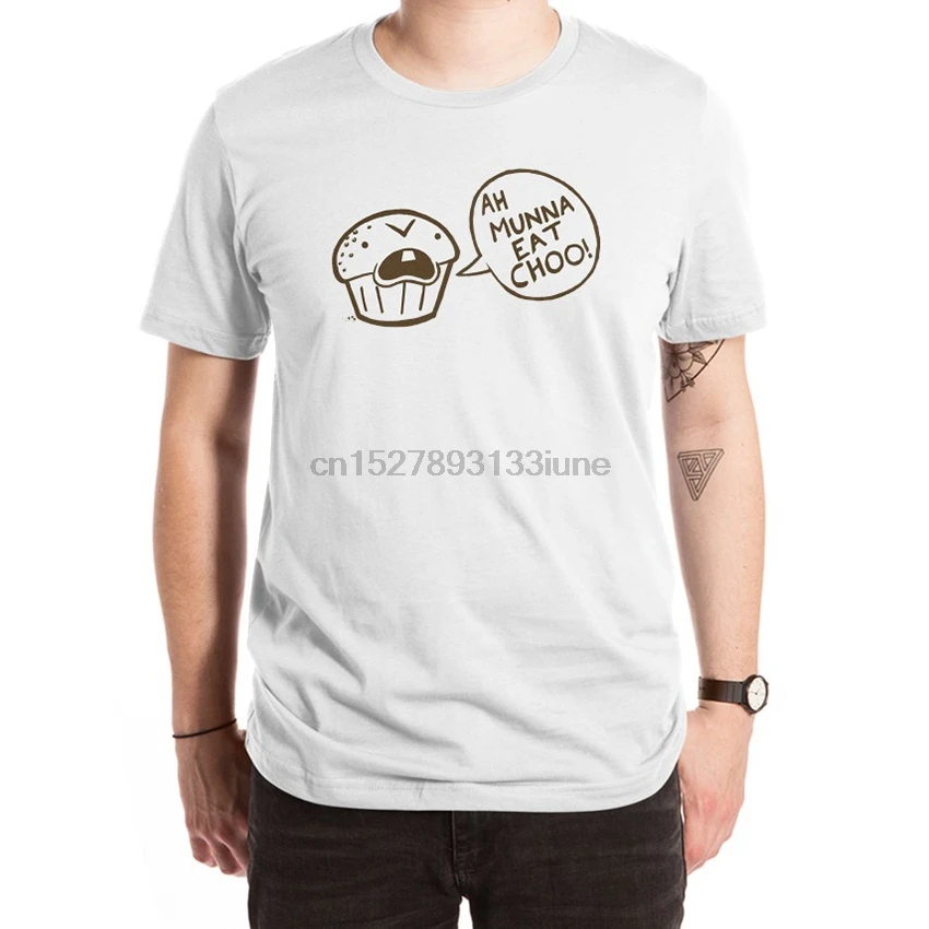 Ah Munna Eat Choo футболка кексы текст говорящие лодки boatnecks Маффин зуб тип Лодка шеи