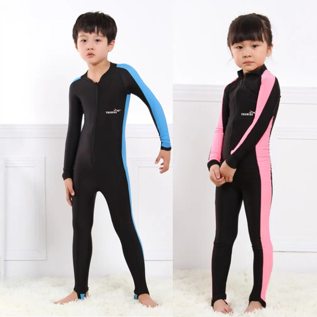 THENICE Kids Diving Suits Children Swimwear Long Sleeves Girls Boys Surfing Snorkeling Swimming Wetsuit Outdoor Water Sports