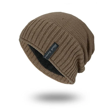 

Hat Korean tide knitted woollen hat in winter, warm-keeping light version, long-label insert, men's outdoor hat, WM054