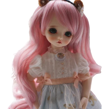 

Pink Wavy Curly Hair Wig For 1/6 For 1/4 1/3 BJD Dolls Brain-Training Toy For Children Educational Toys Birthday Gift - No Doll