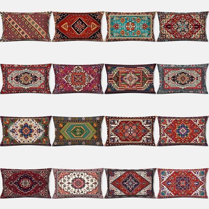 

Persian Pattern Printed Rectangular Pillowcase Home Decoration Peach Skin Sofa Cushion Cover 30cm*50cm