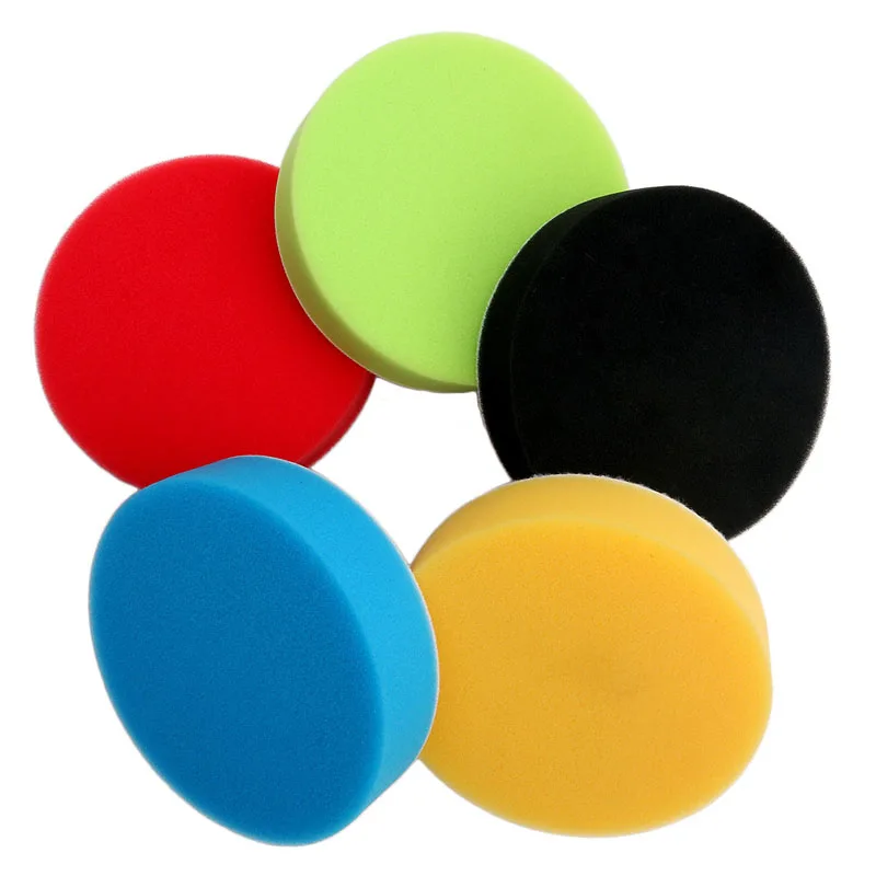 

Hot 5PCS 5\" Flat Sponge Buff Buffing Pad Polishing Kit Car Polisher Q39F