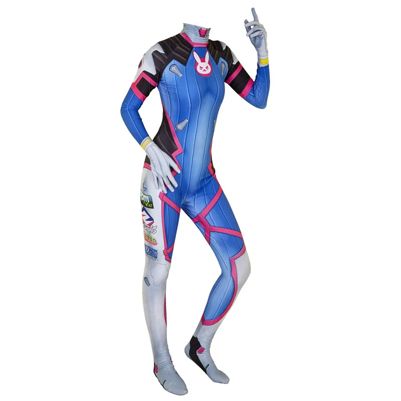 Игра D. Va костюм зентай для косплея костюм комбинезон Хэллоуин