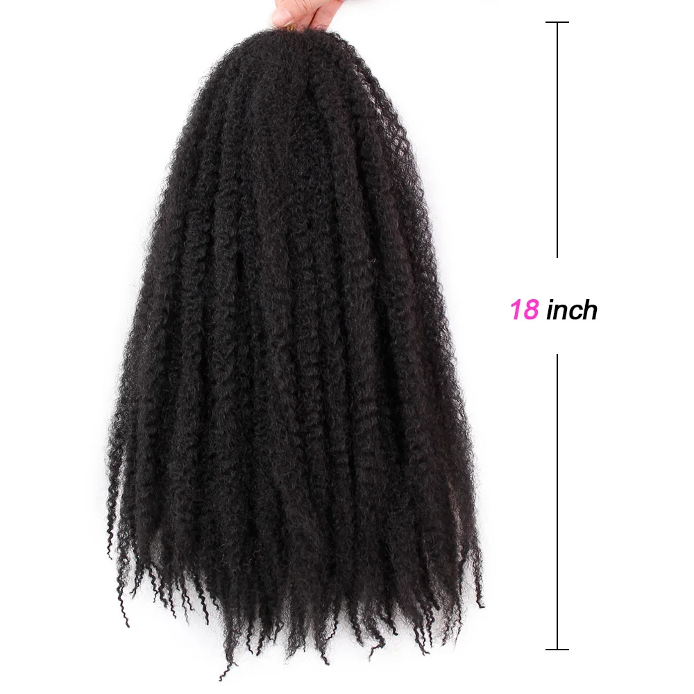 Natural color 18 дюймов чистый цвет Marley косички волосы крючком афро кудрявые синтетические косички волосы крючком косички наращивание волос оптом черный коричневый - Цвет: Natural color