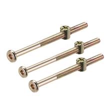 Uxcell-jeu d'écrou pour meubles, boulons M6x80/90/100/110mm, vis à douille hexagonale avec écrous à fût fendu en Zinc