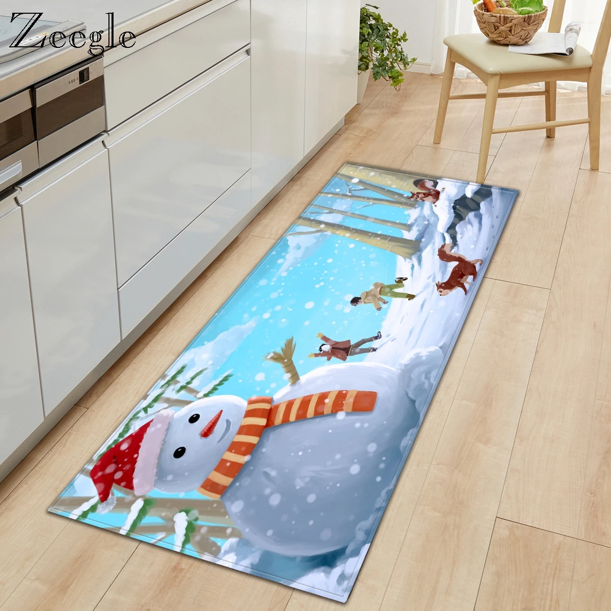 Zeegle Carpet Anti-slip Kitchen Rug Living Room Carpet Hallway Floor Mat Absorbent Bathroom Doormat Soft Bedside Carpet Mat