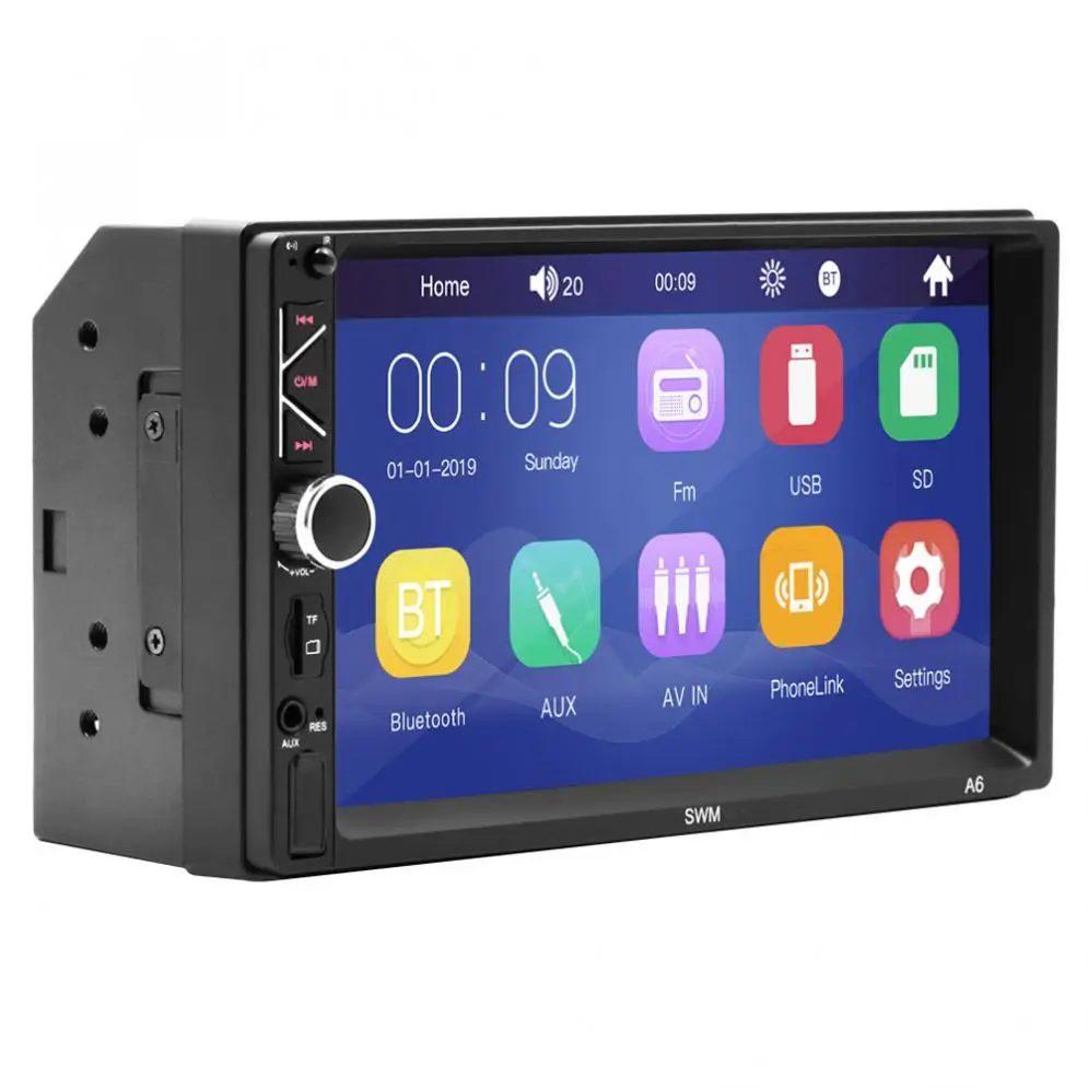 2 DIN 7 дюймов HD сенсорный экран Bluetooth Стерео FM радио MP5 Аудио плеер Поддержка USB/AUX In/Управление рулевым колесом