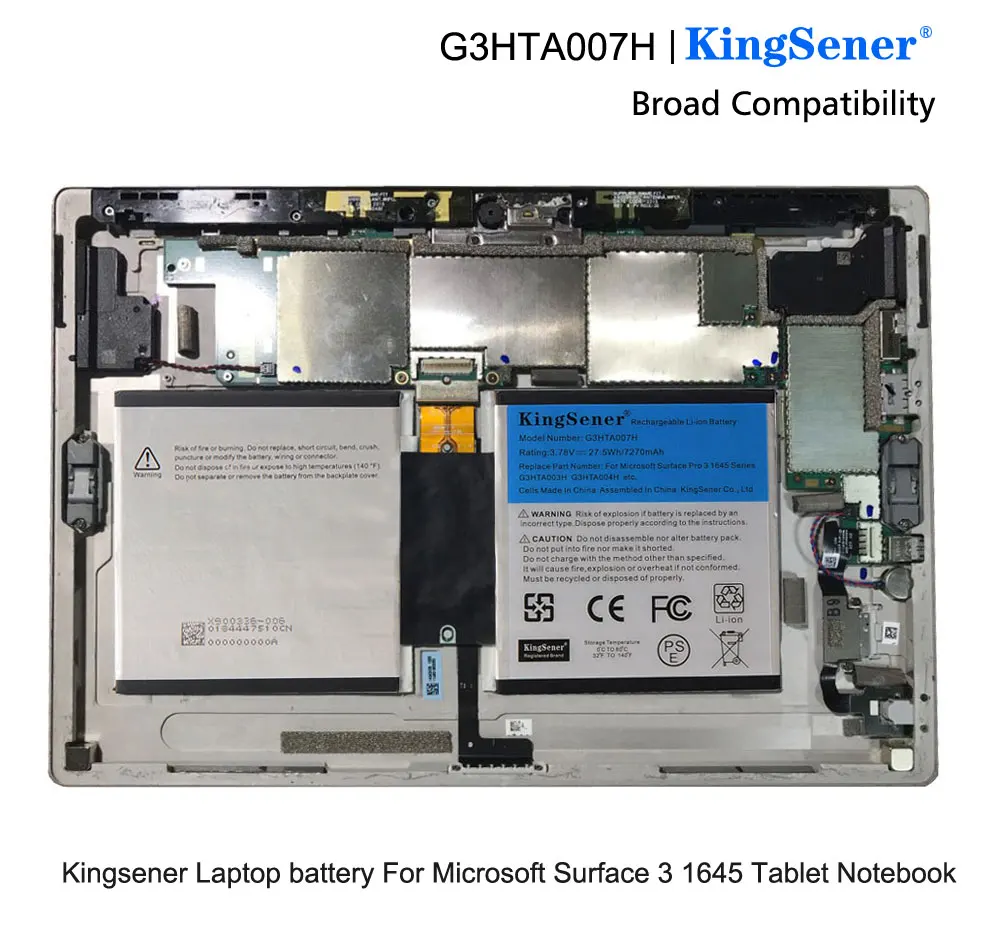 Kingsener G3hta003h G3hta007h Bateria do Portátil para Microsoft Surface 1645 Séries Tablet pc G3hta004h 27. 5wh 7270mah Livre Ferramentas Baterias p/ laptop - Imagem 5