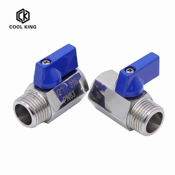 

1/8" 1/4" 3/8" 1/2" 3/4" 1" BSP Mini Sanitary Female To Male Ball Valve SUS304 Stainless Steel Blue Handle Homebrew Beer