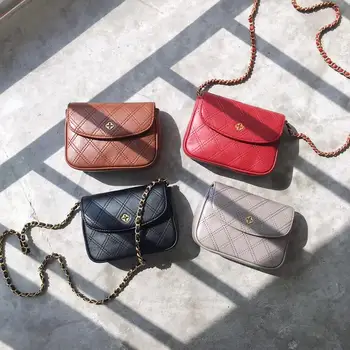 

2020 new genuine leather niche simple one-shoulder cross-body diamond check mini bag
