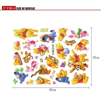 

2020 HOT Baby Bear Cartoon DIY Wall Stickers For Kids Children Room Decaor 3d Window Bear Winnie Pooh Nursery Wall Decals