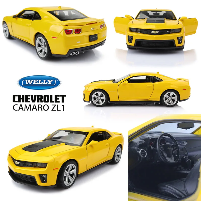 Модель автомобиля Welly 1:24 для Chevrolet Comello Bumblebee игрушечная машинка из сплава литой