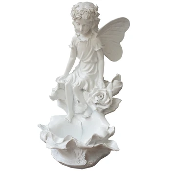 

39cm Nordic Creative Angel Statue Figure Teenage Girl Arts Sculpture Resin Craft Home Decoration Entrance Key Storage Orn R2889