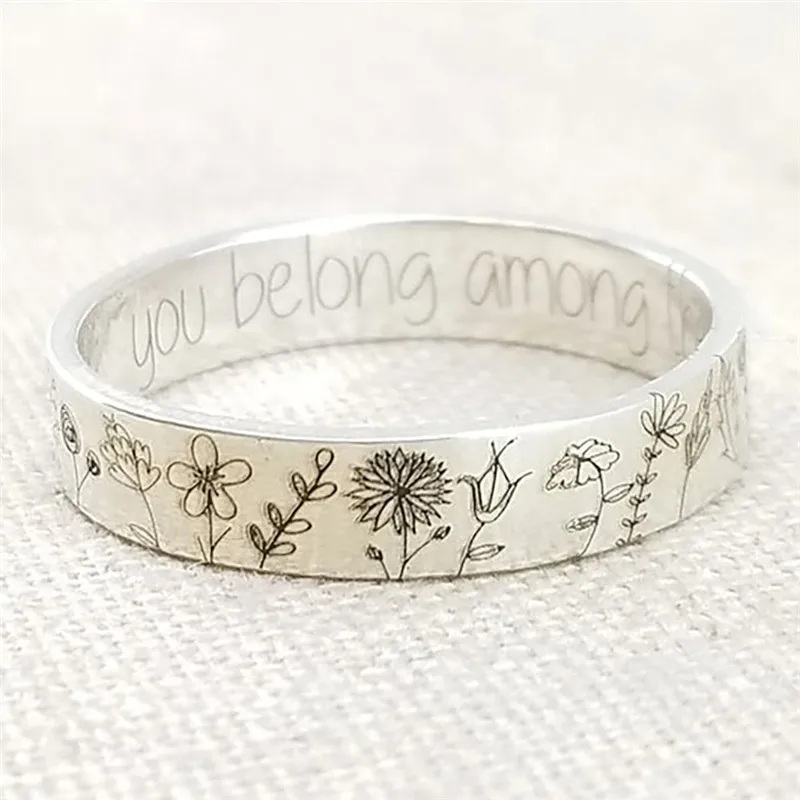 Vintage Bohemian Simplicity Wildflowers Floral Daisy Carved Flower Ring For Women Men Delicate Handmade Ring For Female Gift