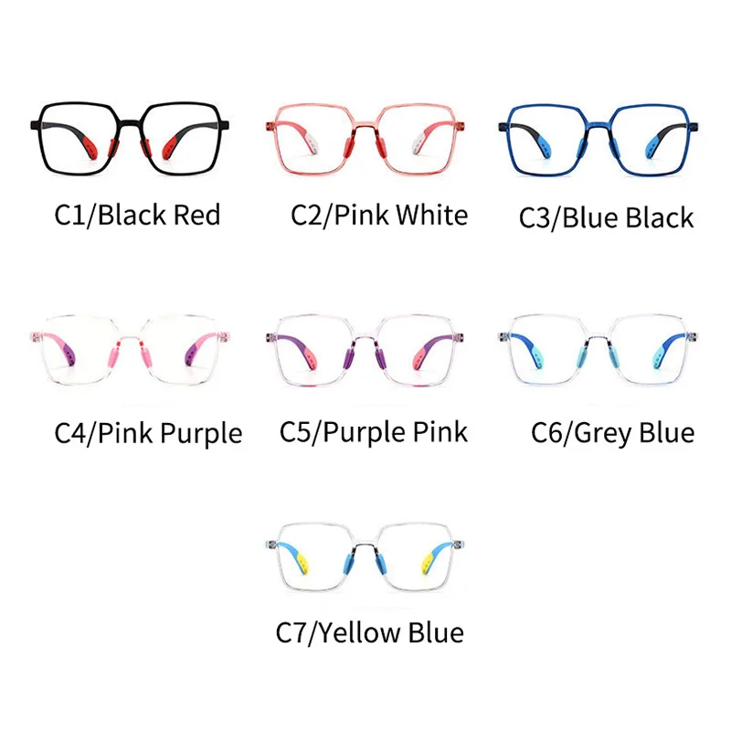Anti Blue Light Blocking Glasses For Children Square Kids Boy Girl Computer Gaming Glasses Blue Ray