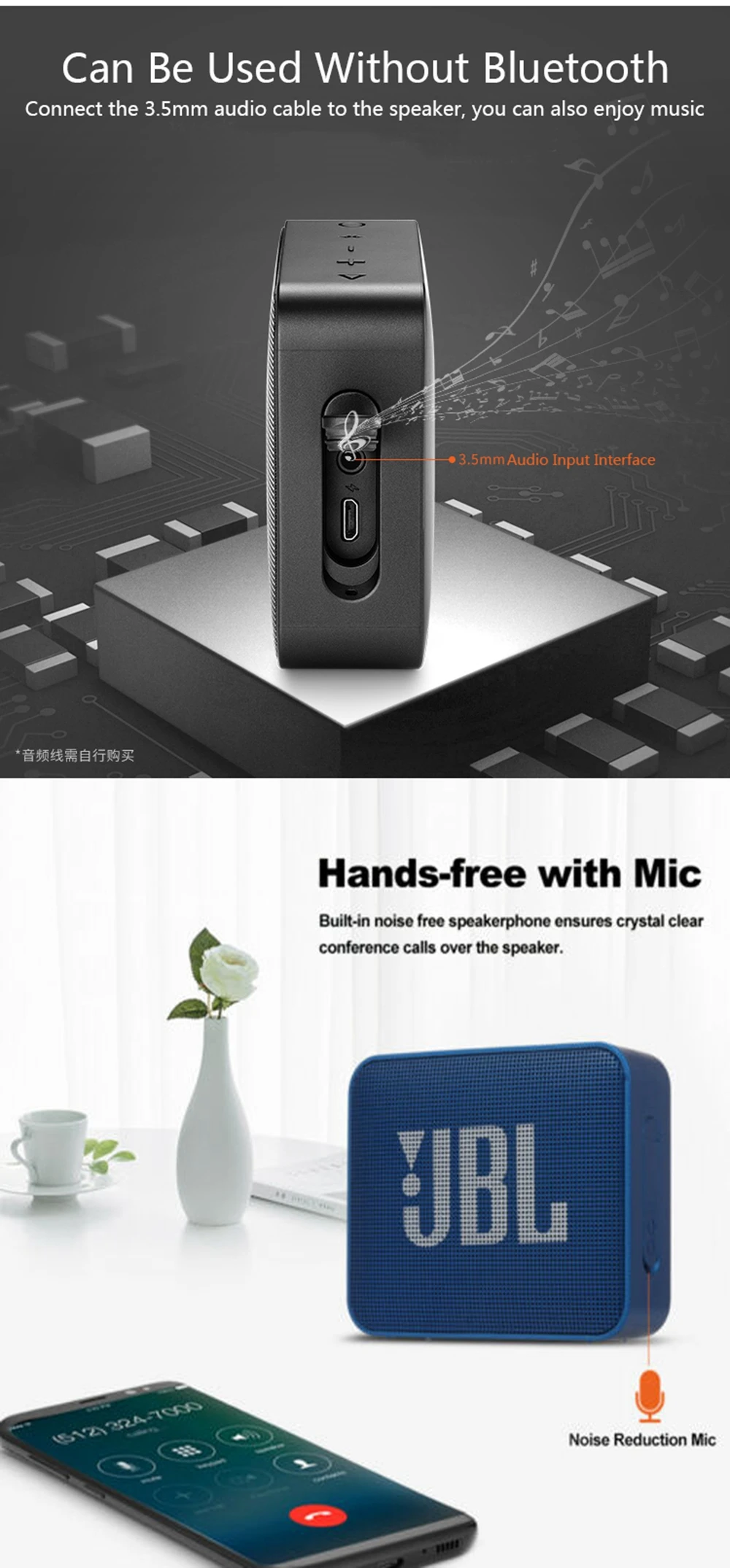 JBL GO 2 - Mini Enceinte Bluetooth portable GRIS (6925281903755)