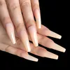 100pcs/box Press on False Nails Extra Long Coffin Clear/Meat pink Stiletto Fake Nails Tips Full Cover DIY Acrylic Nails 14Colors ► Photo 3/6